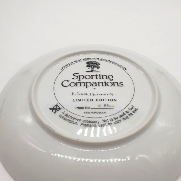 Sporting Companions Collector Plate By Nigel Hemming Numbered Lab Hunting Dogs - Picture 7 of 8